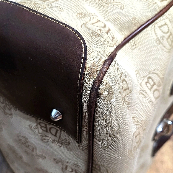 VINTAGE Dooney & Bourke Beige and Dark Brown Tote Large Capacity - Picture 17 of 17
